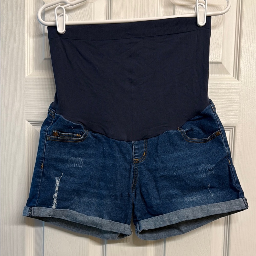 Over the belly maternity Jean shorts